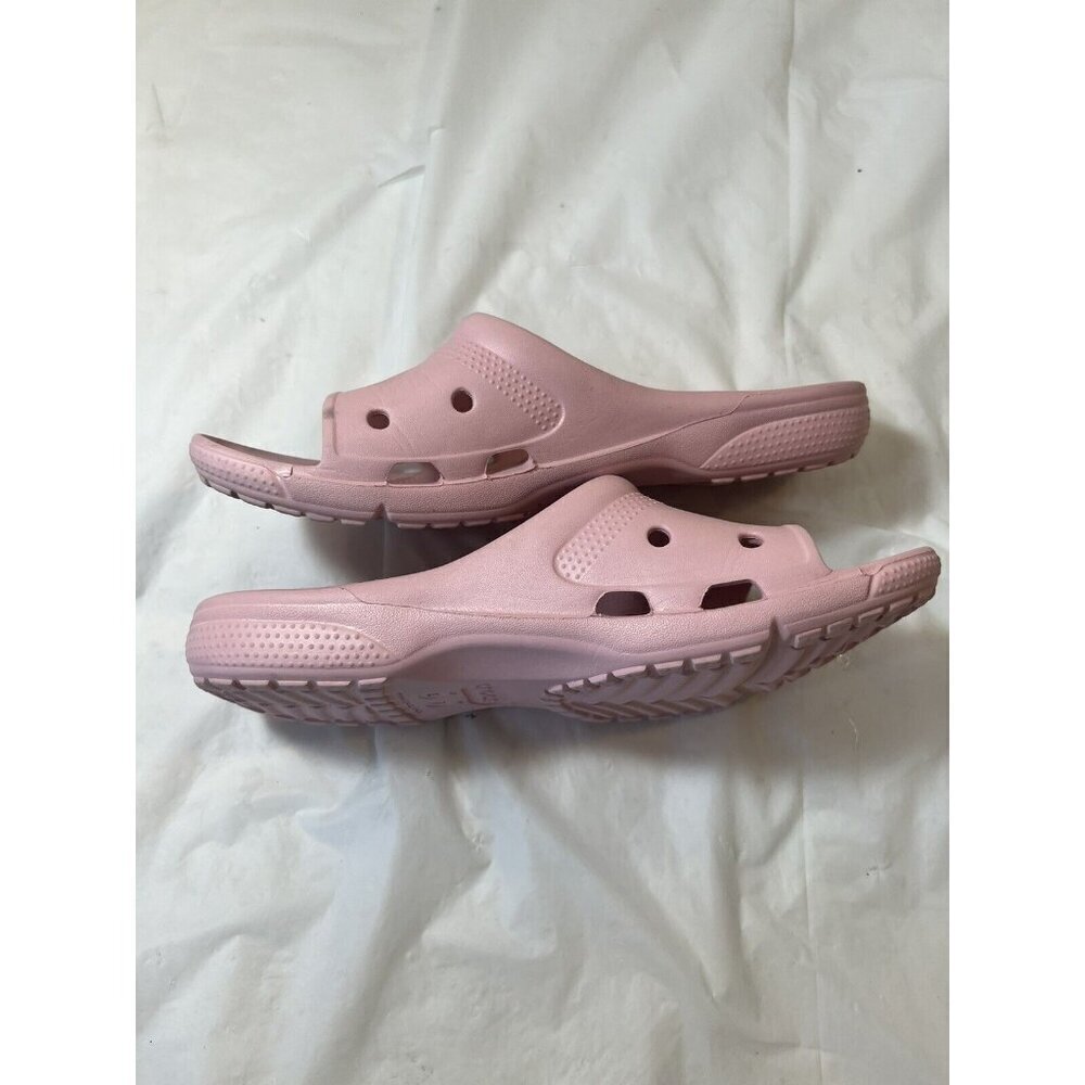 Crocs Womens Coast Slide Sandals Pink Open Toe Slip On Flats 7 - Picture 7 of 15